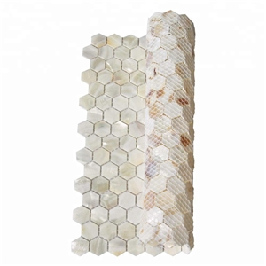 Oyster Shell Backsplash Tile Mini Hexagon Mosaic