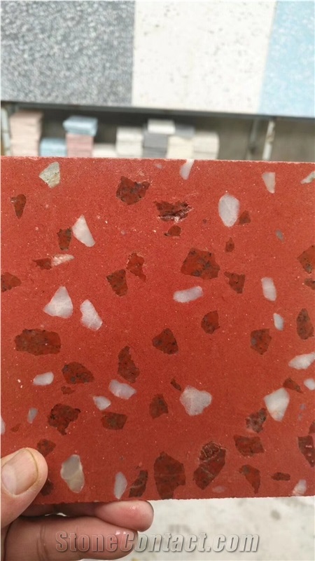 Red Epoxy Terrazzo Flooring