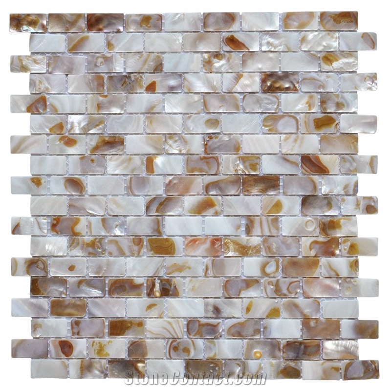 Subway Seashell Backsplash Idea Mosaic Tile