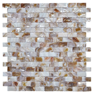 Subway Seashell Backsplash Idea Mosaic Tile