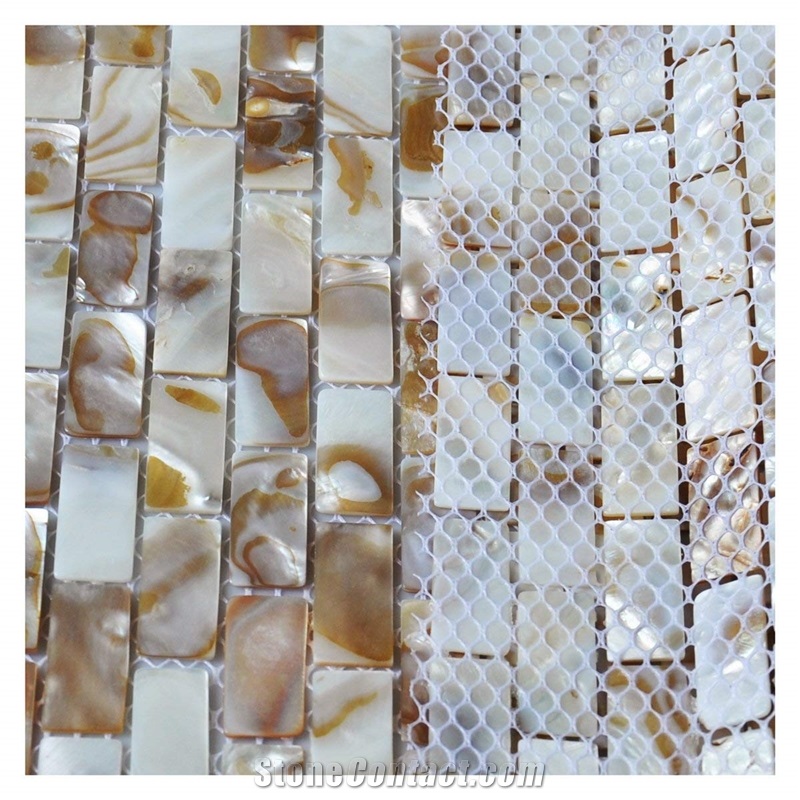 Subway Seashell Backsplash Idea Mosaic Tile