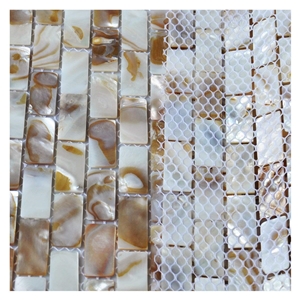 Subway Seashell Backsplash Idea Mosaic Tile