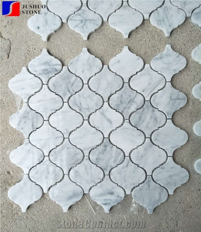 Bianco Carrara Marble Lantern Shape Mosaic Marble Block Price Flooring