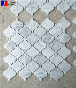 Bianco Carrara Marble Lantern Shape Mosaic Marble Block Price Flooring