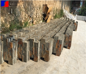 China Quarry Aragon Gold Slate,Brazil Price Yellow Slate Wall Cladding