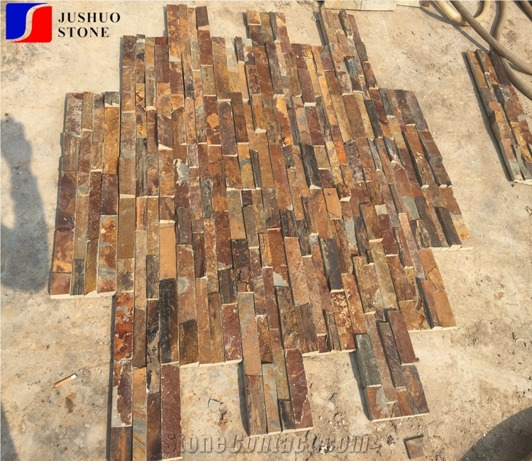 China Quarry Aragon Gold Slate,Brazil Price Yellow Slate Wall Cladding