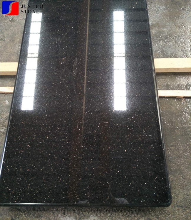 China Quarry Black Galaxy Granite,Natural Black Galaxy Granite Tops