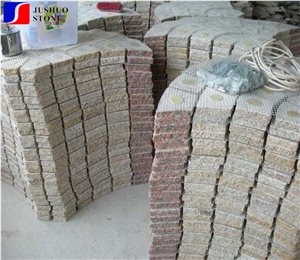 Flamed G682+Red Porphyry Granite Cobblestone Paving Mats Paving Set