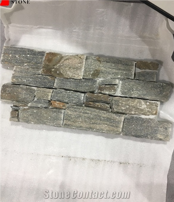 Grey Brown Cement Slate Ledge Conner Tiles Decor
