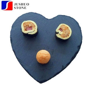 Heart Shape China Black Slate Cheese Plate,Eco-Friendly Natural Slate