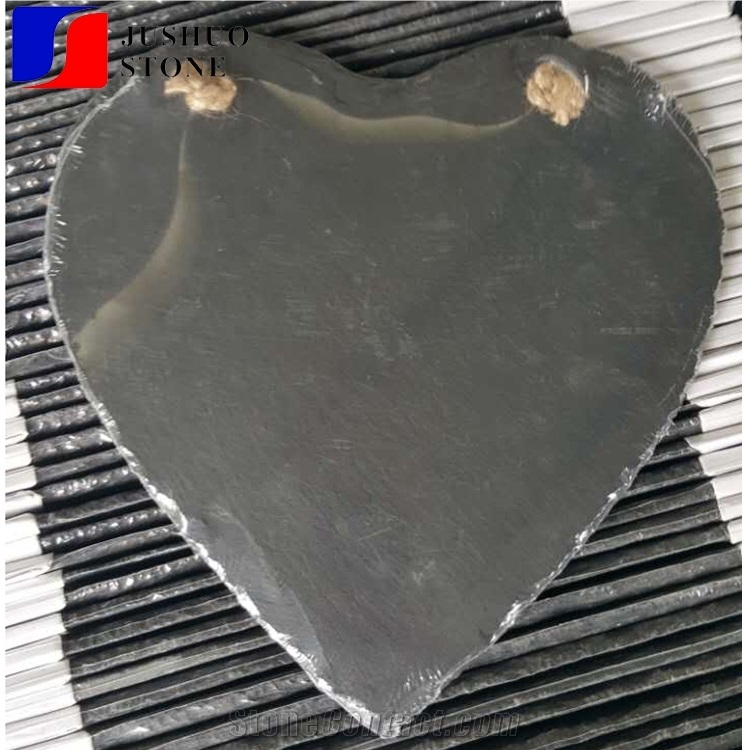 Heart Shape China Black Slate Cheese Plate,Eco-Friendly Natural Slate