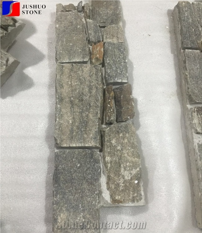 Hebei Green Grey Slate Wall Cladding Ledge Stone