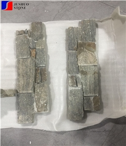 Hebei Green Grey Slate Wall Cladding Ledge Stone