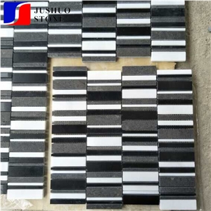 Multi Color Polished Stone Mosaic Tiles and Wall Cladding Panel Pavers