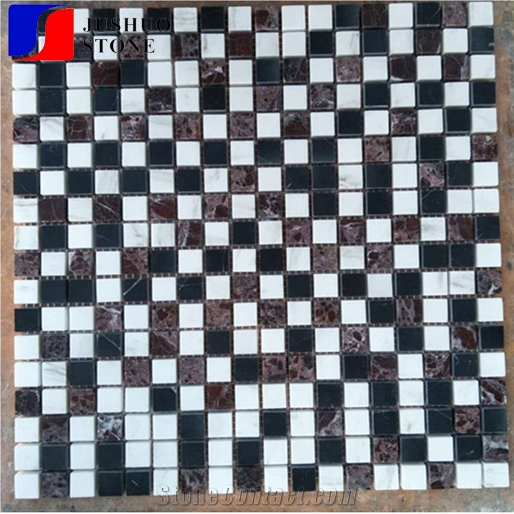 Multi Color Polished Stone Mosaic Tiles and Wall Cladding Panel Pavers