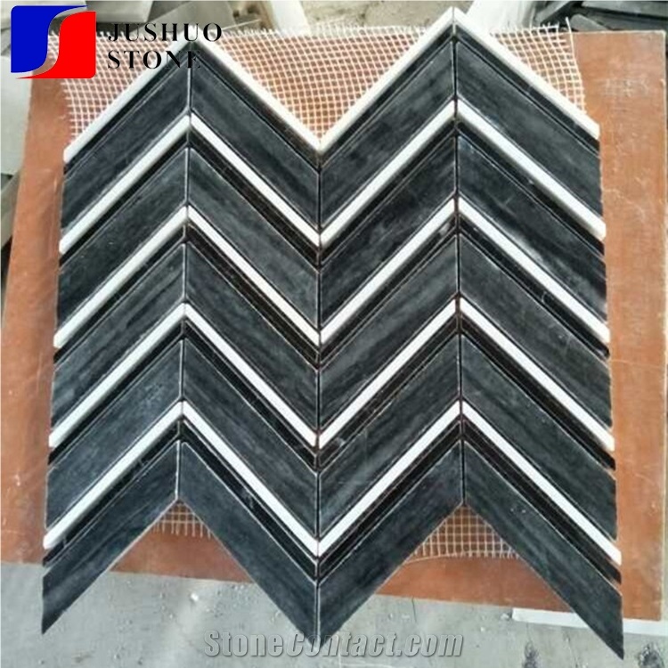 Multi Color Polished Stone Mosaic Tiles and Wall Cladding Panel Pavers