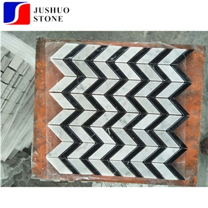 Multi Color Polished Stone Mosaic Tiles and Wall Cladding Panel Pavers