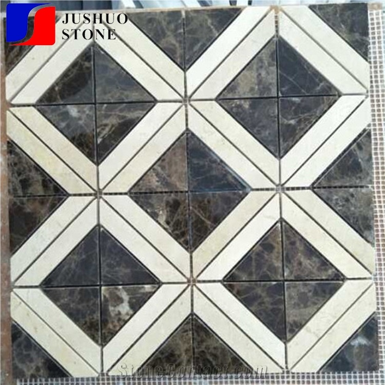 Multi Color Polished Stone Mosaic Tiles and Wall Cladding Panel Pavers