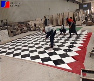 Natural Marble Waterjet Medallion Square Shape Rosette Decoration Tile