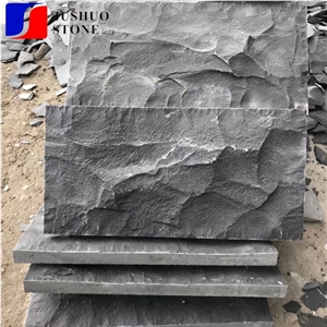 Natural Split Zangpu Basalt,Zhangpu Black Mushroomcladding Wall Tile