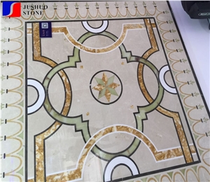 New Design China Multicolor Marble Water Jet Square Medallion Tile