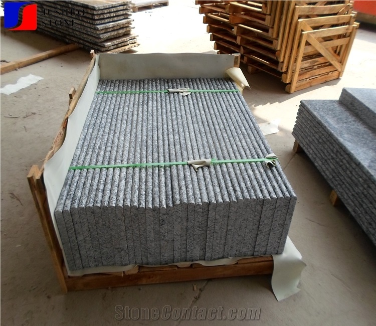 Polished Spray Granite Stairs Steps G708 White Steps for Inner Decor