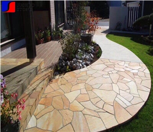 Yllow Quartzite Flagstones Patio Paver,Irregular Flagstone Landscape