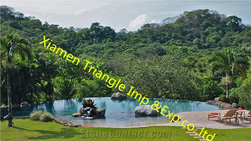 Sawn China Hijau Pedra Green Sukabumi Swimming Pool Stone