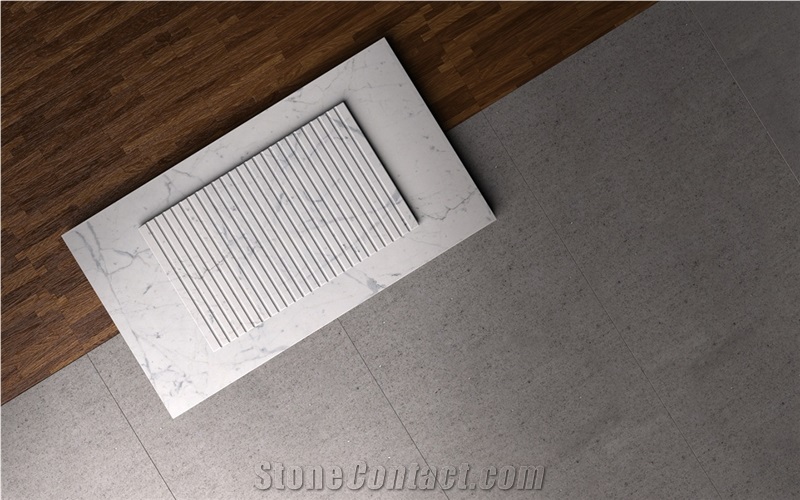 China Bianco Carrara White Marble Show Tray,Bathroom Shower Floor Base