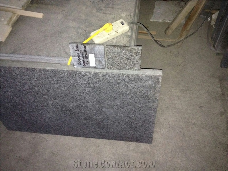 China Black G684 Basalt Flamed Tiles Cutting,Floor