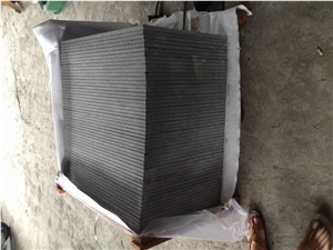 China Black G684 Basalt Flamed Tiles Cutting,Floor