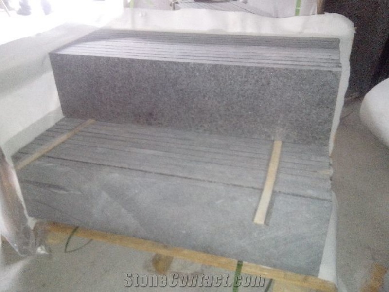 China Black G684 Basalt Flamed Tiles Cutting,Floor