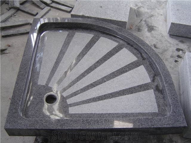 China Impala Black Sesame Granite Round Show Tray