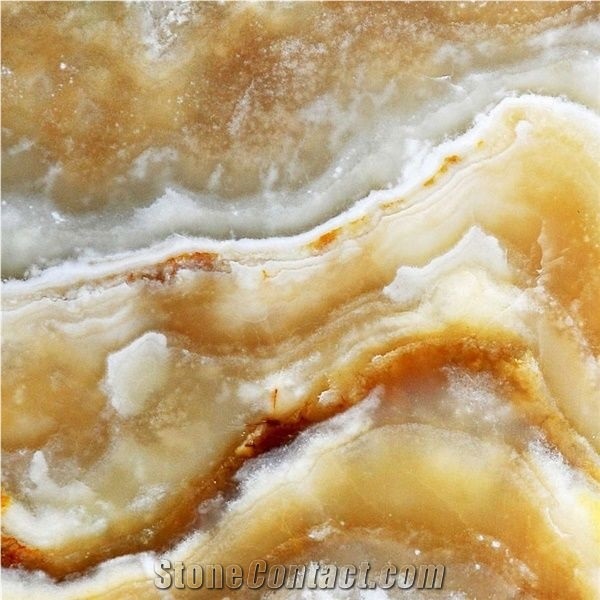 Golden Cloud Onyx Translucent Slabs Machine Cut to Size Wall Floor Tile Gofar