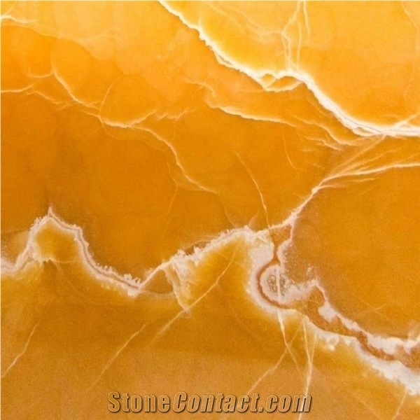 Naranja Orange Onyx Slab Translucent Golden Stone Cut to Size Floor Tiles