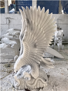 Hand Carved Eagle, Stone Carving, Natural Stone Sculpture