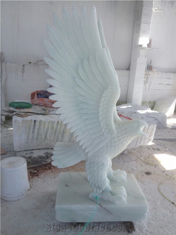 Hand Carved Eagle, Stone Carving, Natural Stone Sculpture