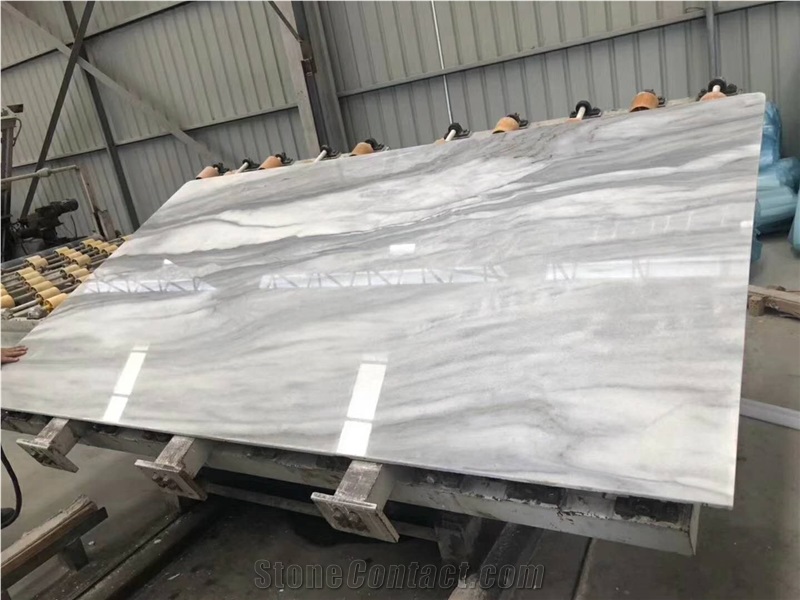 Cloudy White Marble Slabs, Tiles, Cut to Sizes