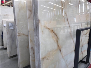 Natural Stone Snow White Jade Onyx Slab/Tile/Cut to Size for Wall