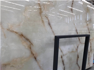 Natural Stone Snow White Jade Onyx Slab/Tile/Cut to Size for Wall