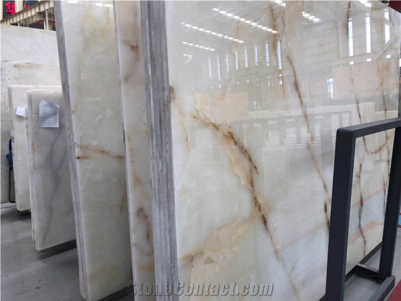 Own Factory Snow White Jade Onyx Slab/Tile/Cut to Size for Wall Decor