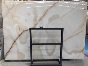 Snow White Jade Onyx Slab/Tile/Cut to Size for Tv Set Cladding