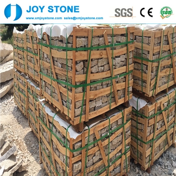 Excellent Good G682 Yellow Cobblestone Pavers Cube 10x10x5cm Granite