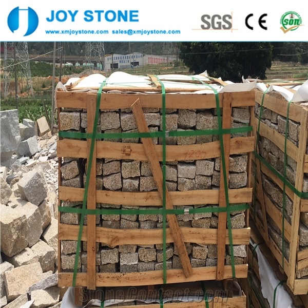 Excellent Good G682 Yellow Cobblestone Pavers Cube 10x10x5cm Granite