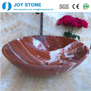 Exquisite Bathroom Wash Basin Red Marble