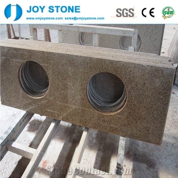 G682 Sunny Yellow Granite Bathroom Countertop Vanity Top