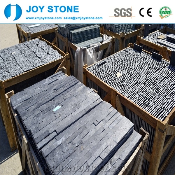 High Quality Chinese Hubei Black Slate Art Cultured Stone Feature Wall