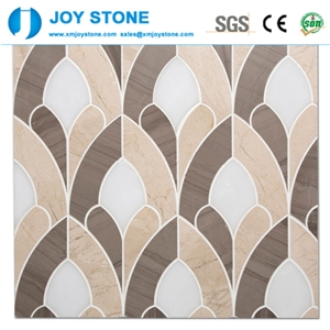 Mosaic Beige Pine Cone Pattern Interior Design