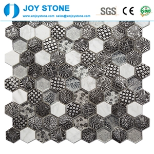 Mosaic Crystal Glass Hexagon Pattern