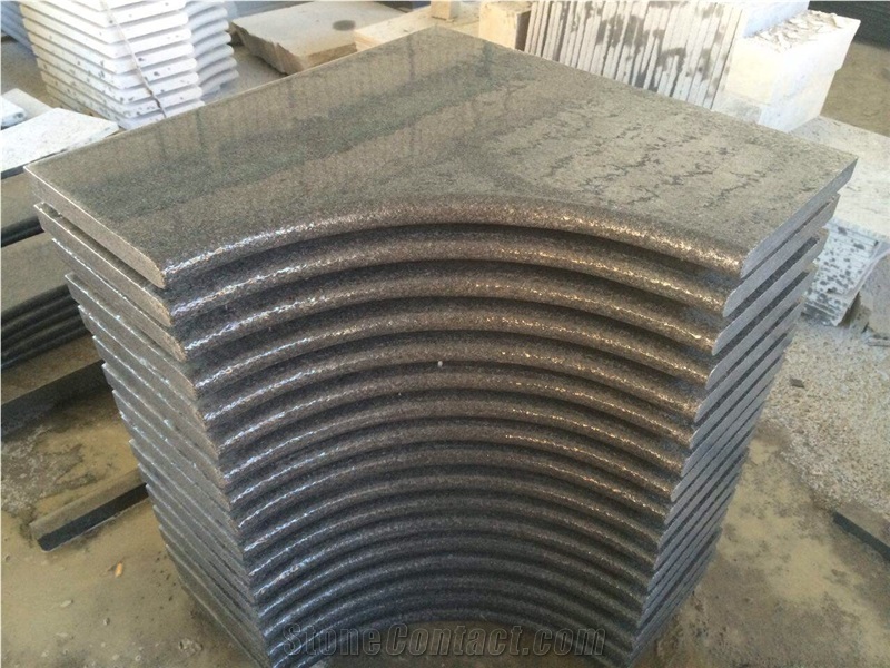 Swimming Pool Bull Nose Anti-Slip G654 Dark Grey Granite Coping Tiles